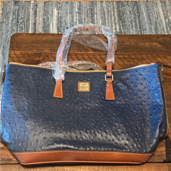 Dooney & Bourke Navy and Tan Tote